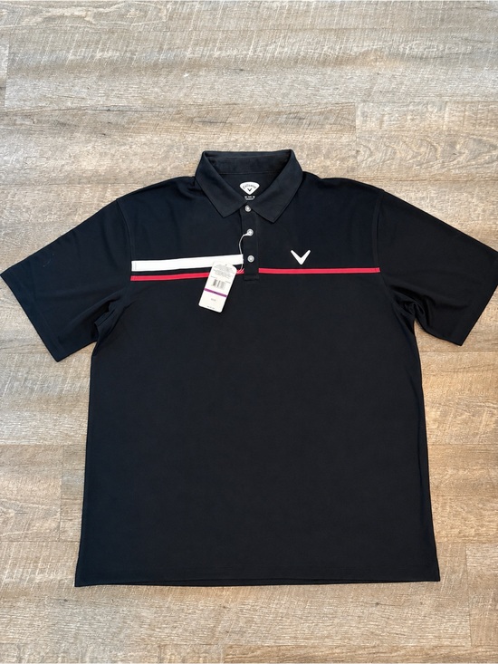 Callaway Other - NWT Callaway Golf Polo XXL Black Pink White Stripe Moisture Wicking